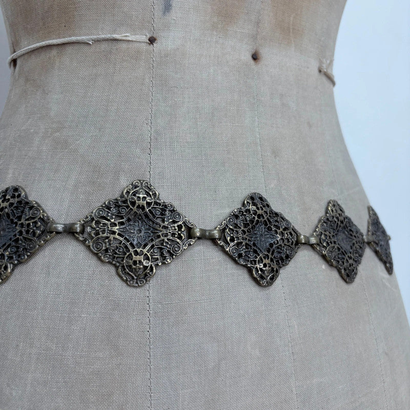 chunky brass metal waist chain belt