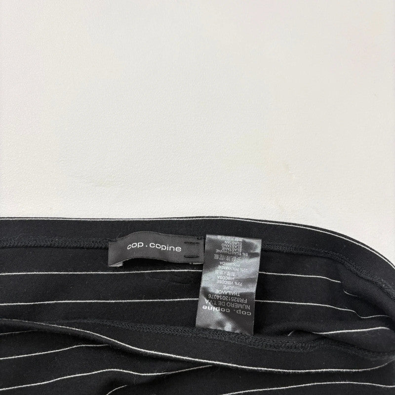 Cop Copine asymmetric black pinstripe skirt