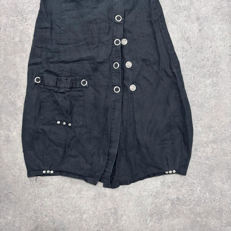 eyelet studded asymmetric dress
