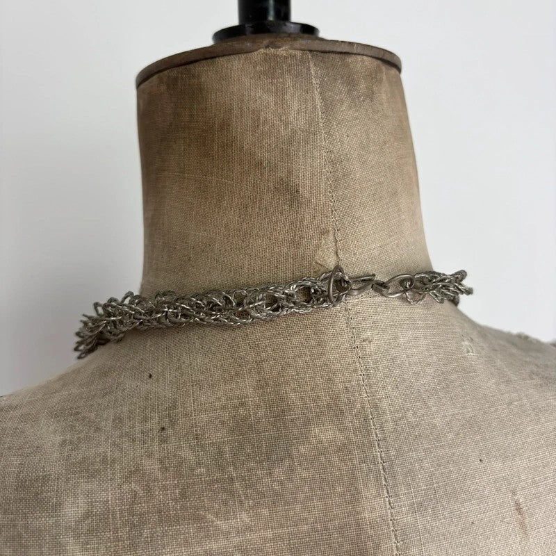 Chunky metal layered chain necklace