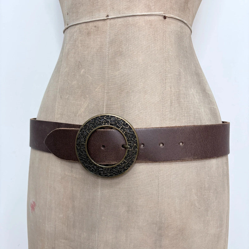 brown leather boho circle belt