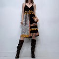 Save the Queen crochet black tartan midi dress