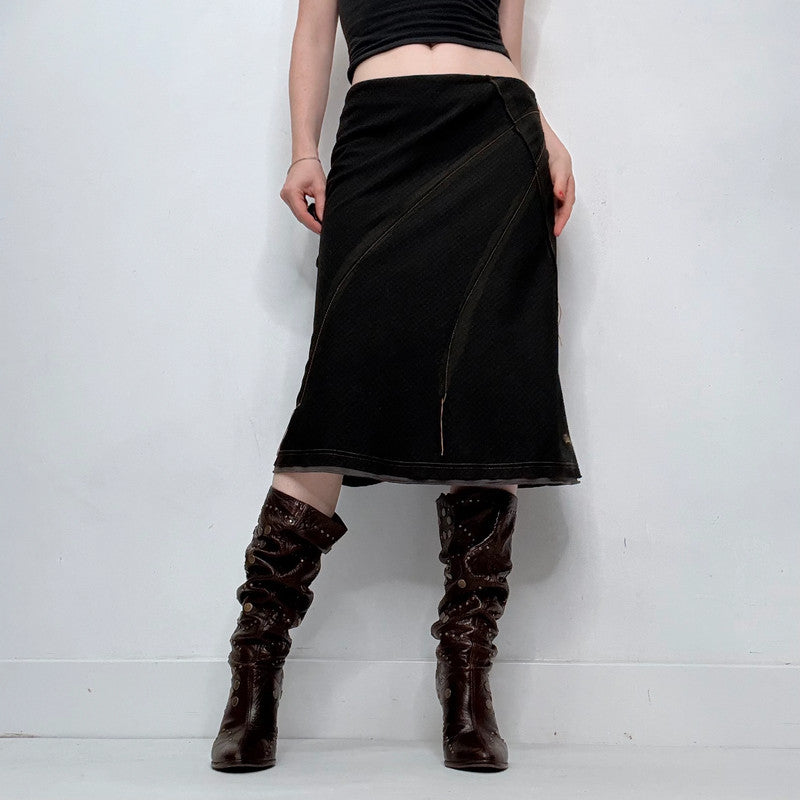 black Cop Copine flared midi skirt