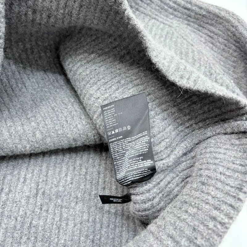 grey chunky ribbed knit ami paris jumper