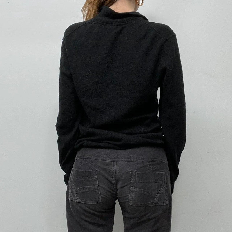 Black cashmere cargo slouchy jumper