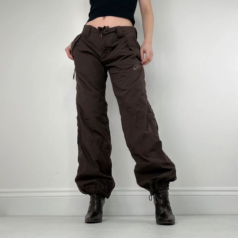 brown Nike low rise tracksuit bottoms