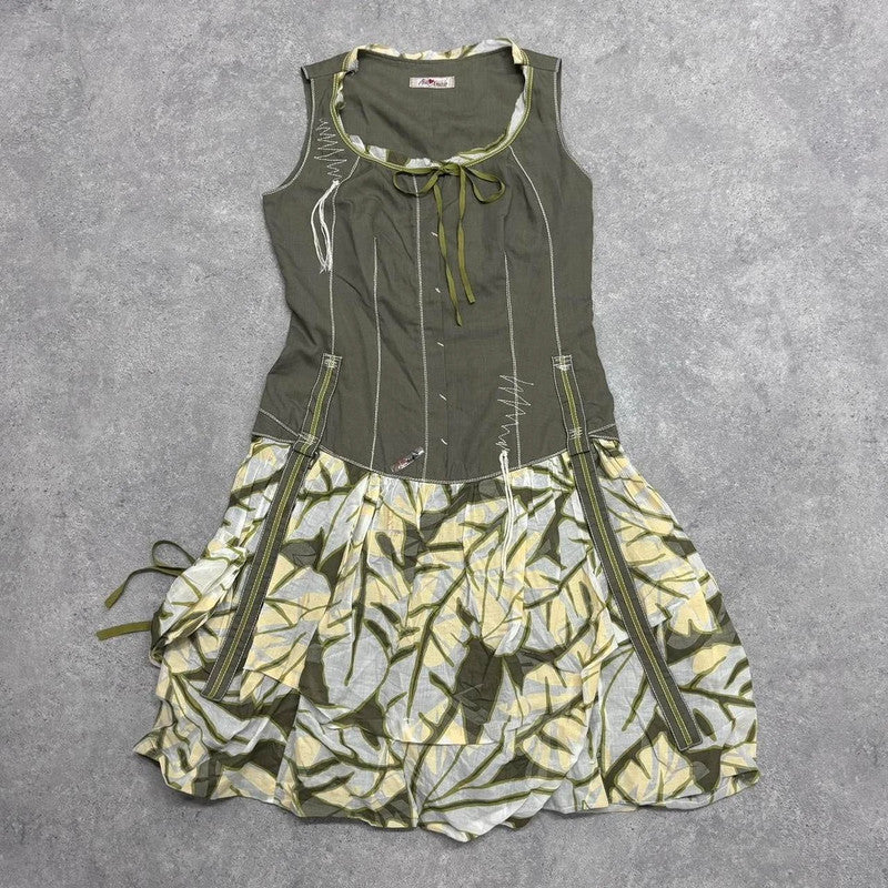 vintage puff cargo dress