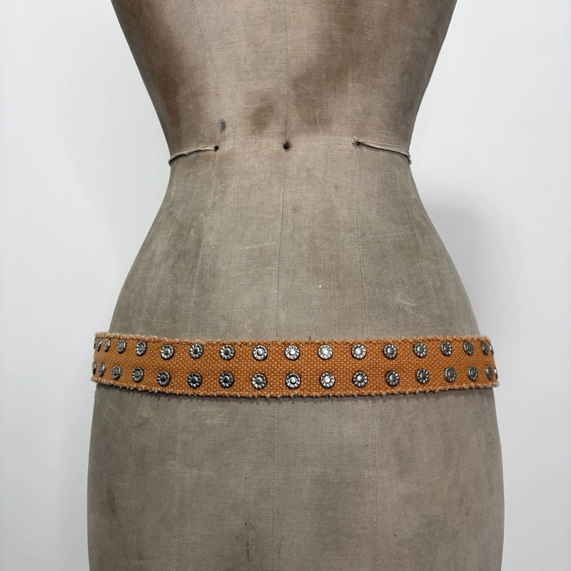 studded canvas metal belt