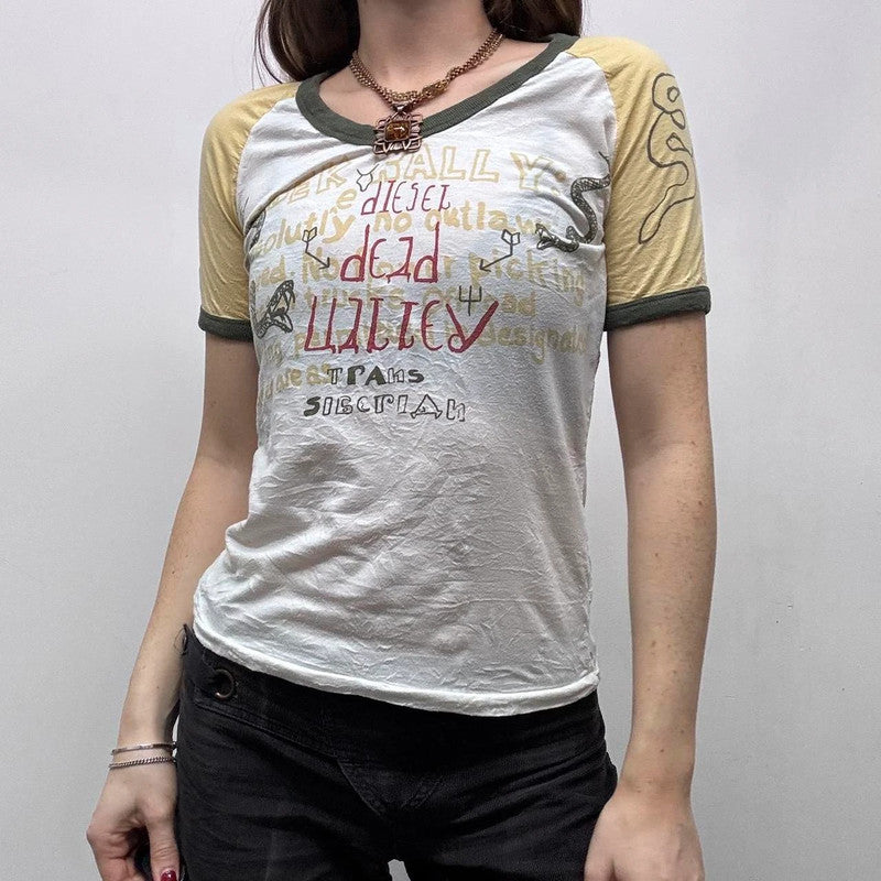 graphic printed Diesel baby tee shirt