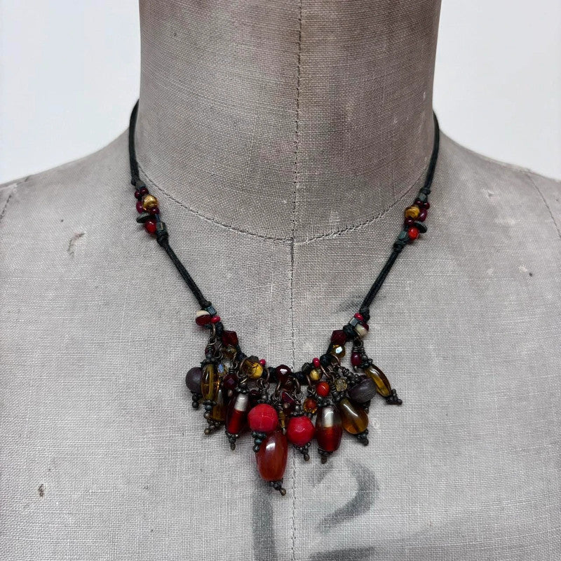 beaded boho summer necklace