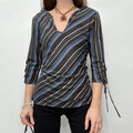 striped flared puff sleeve shirt
