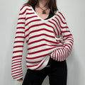 oversized slouchy striped knit jumper