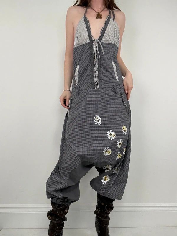 gingham puff Desigual dungarees