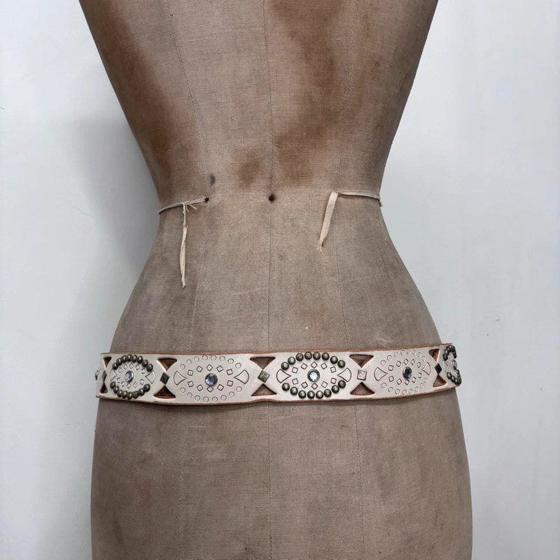 leather studded distressed belt