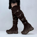 chunky platform pixie zipper boots