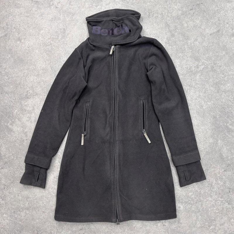 grey fleece long jacket cardigan