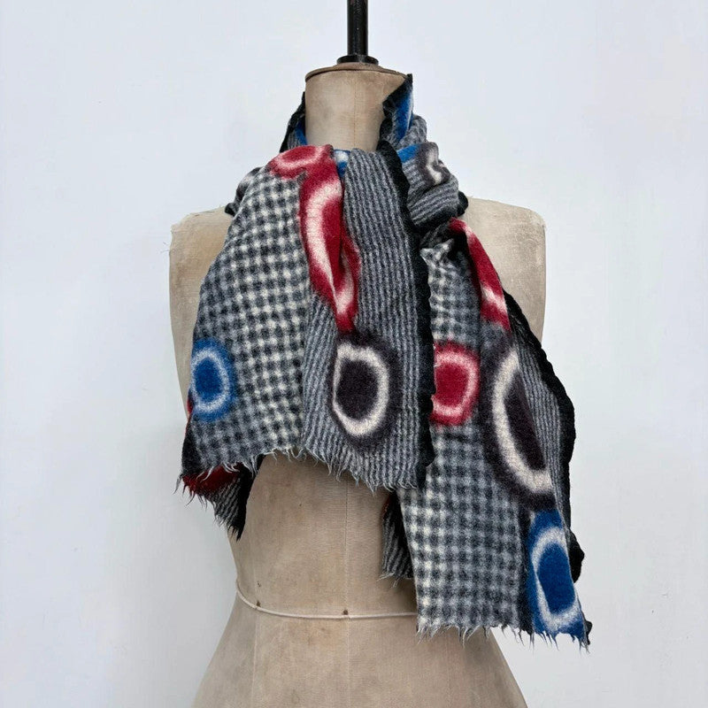 striped patterned wool scarf