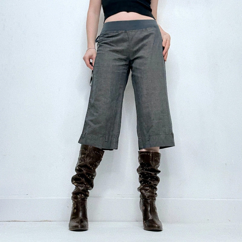 cop copine flared wide leg capri pants