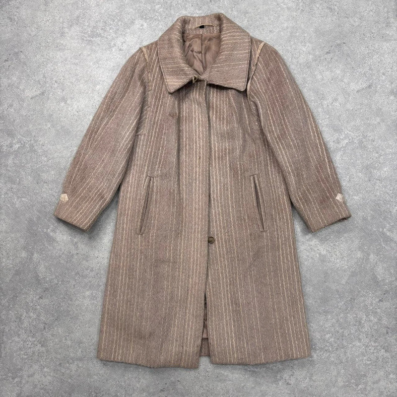 pinstripe wool slouchy trench coat