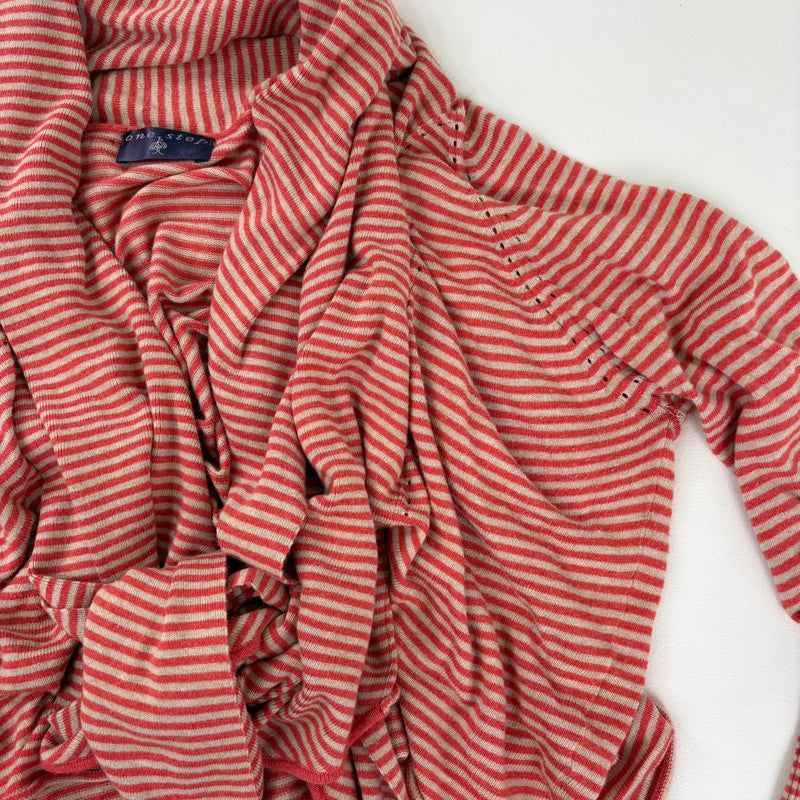slouchy striped wrap cardigan