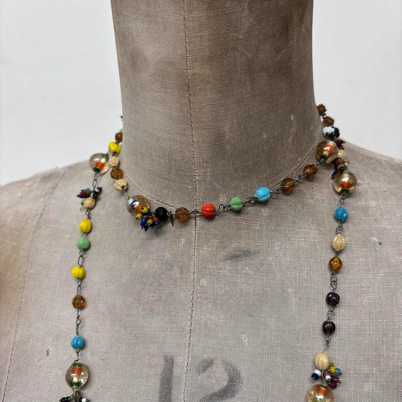 layered beaded chain necklace