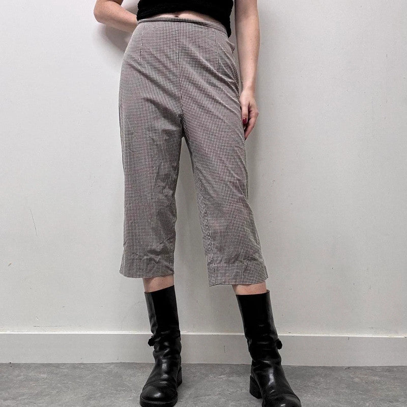 gingham checked capri pants