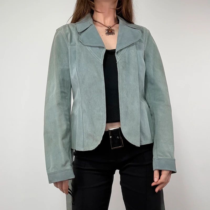 Pale Blue Suede Armani Jacket