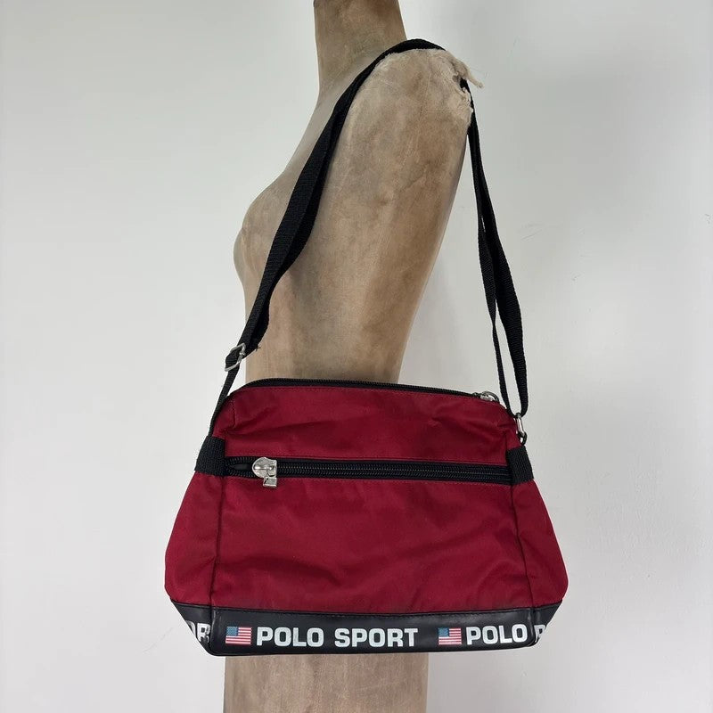 Polo sport RL 90s red logo messenger bag