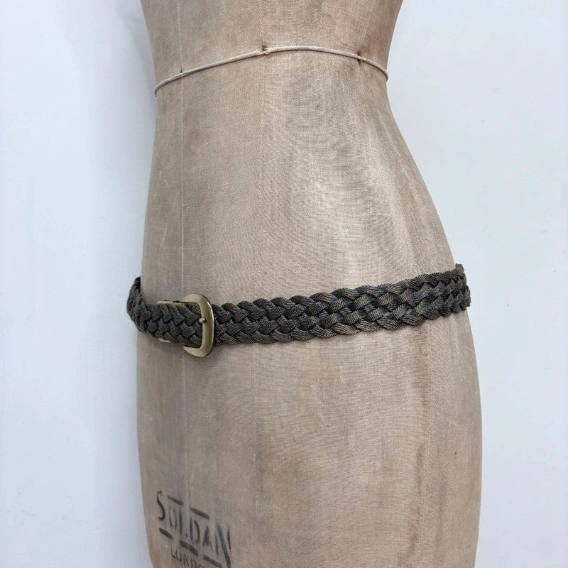 woven gold metal chunky belt