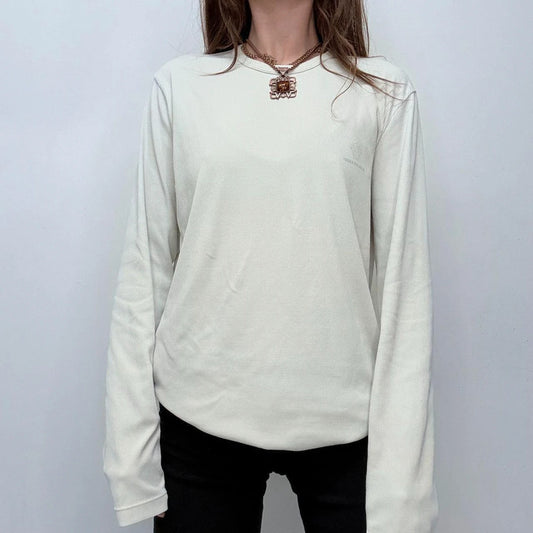 white ribbed versace long sleeve t-shirt
