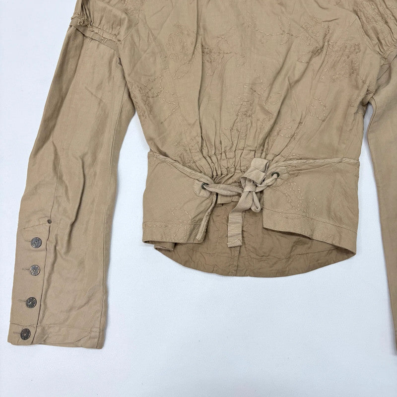 brown flared asymmetric fairy grunge jacket