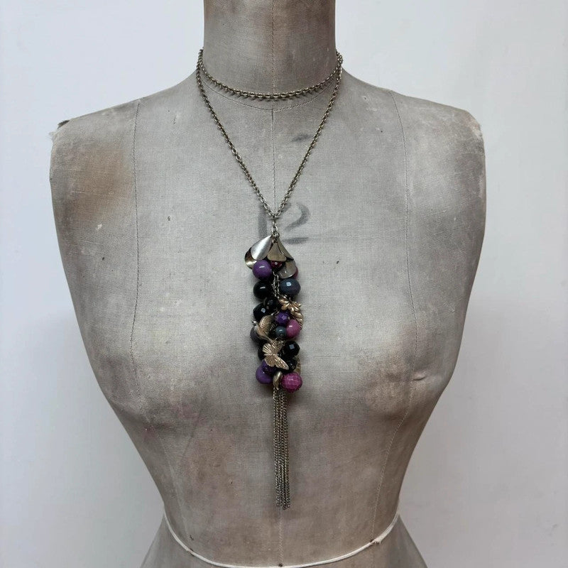 silver flower charm necklace