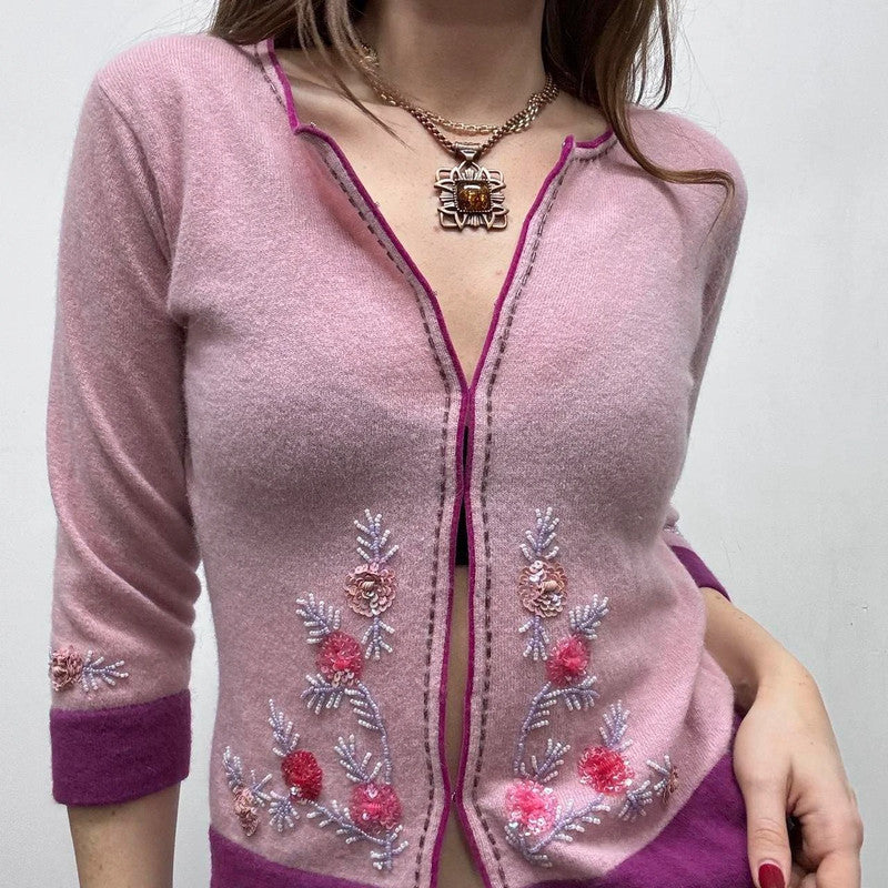pink wool knitted fairy cardigan