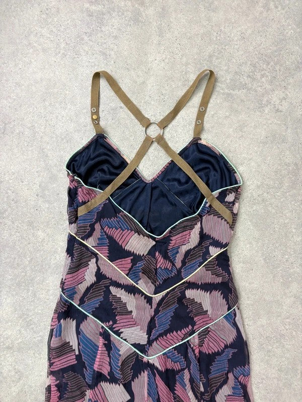 Cargo patterned layered diesel floaty grunge dress