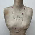 Long pink beaded necklace