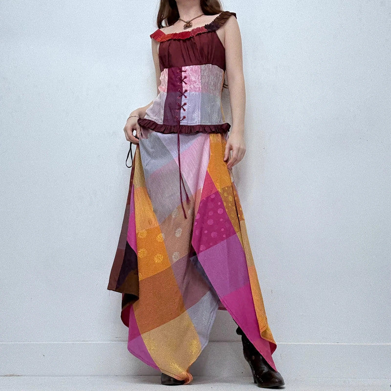 tartan corset lace dress