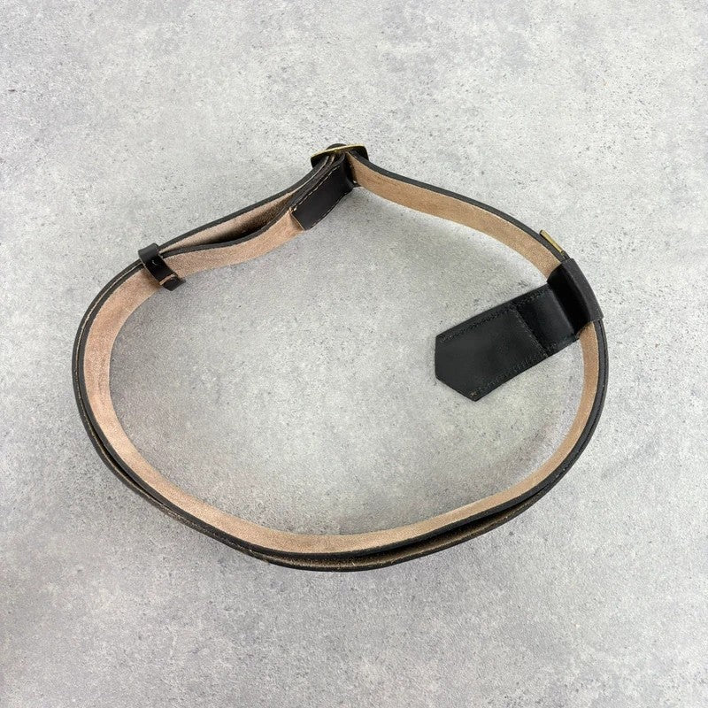 Brown leather wrap layered belt