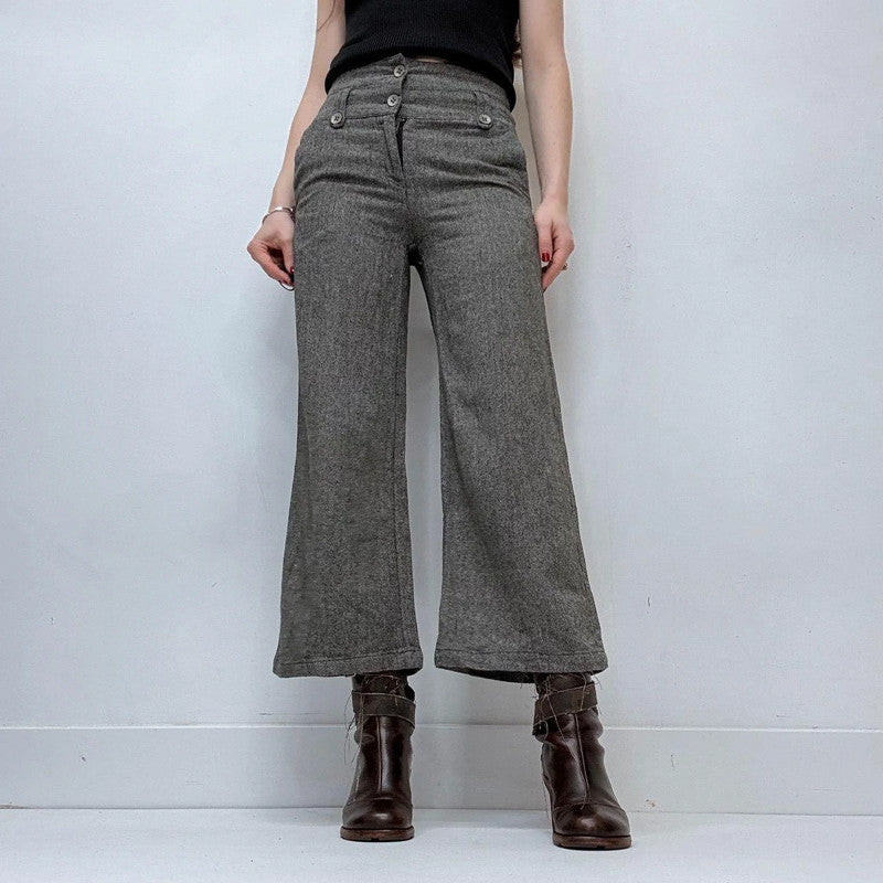 flared cropped suit pants