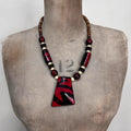 red beaded chunky necklace