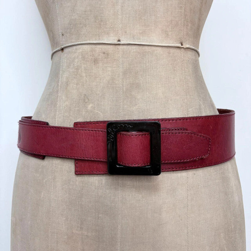 red leather chunky belt