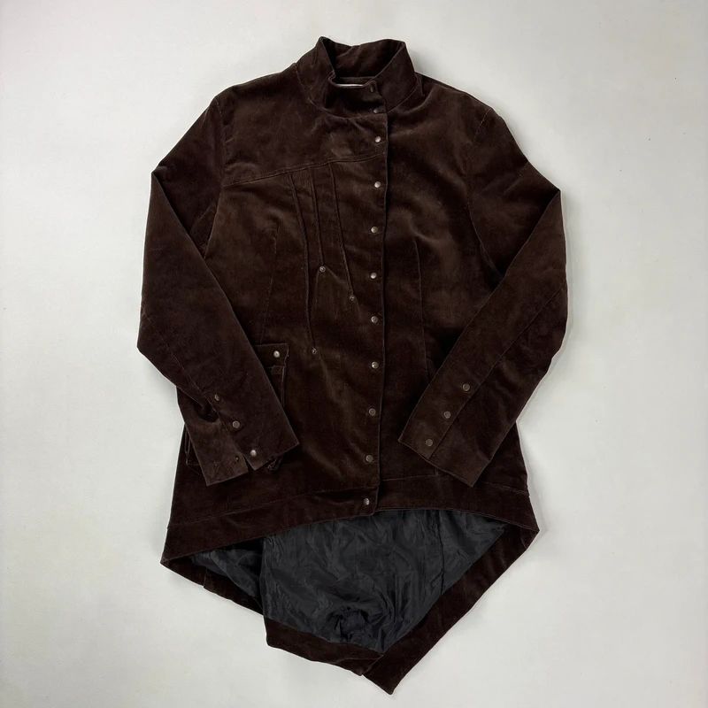 asymmetric brown cord Napoleon jacket
