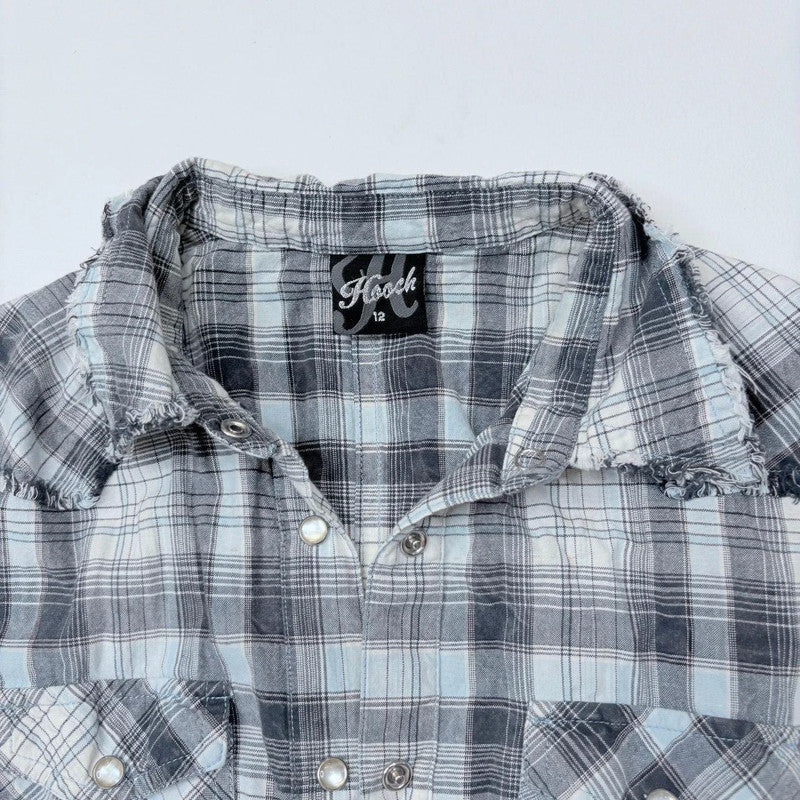tartan checked popper mini dress