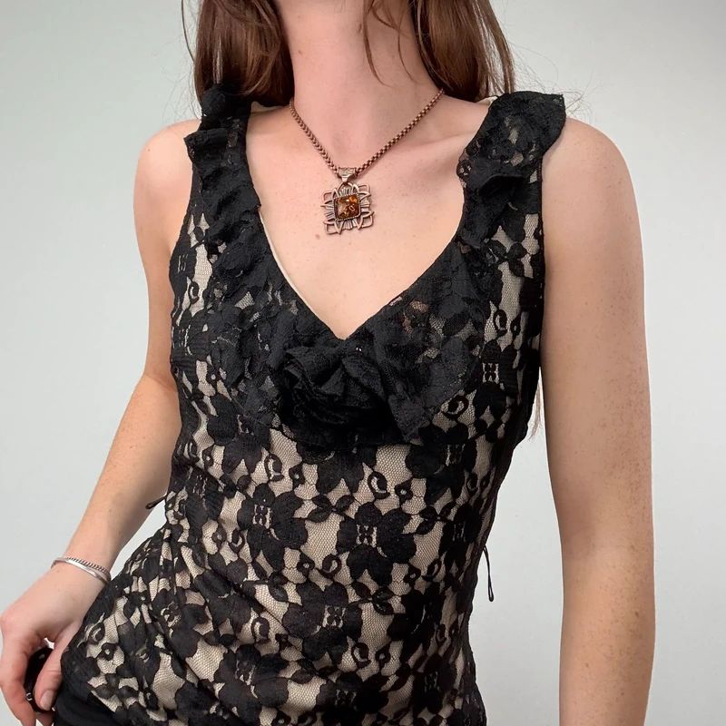 Black Lace Cami Vest