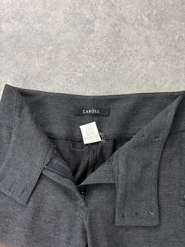 Grey thick waistband flared trousers