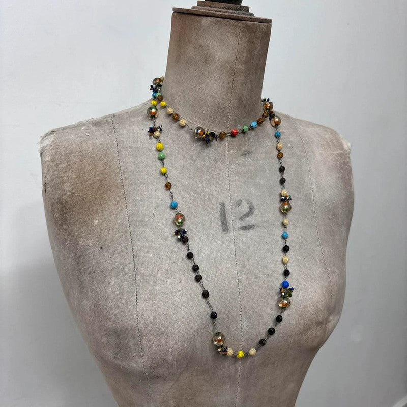 layered beaded chain necklace
