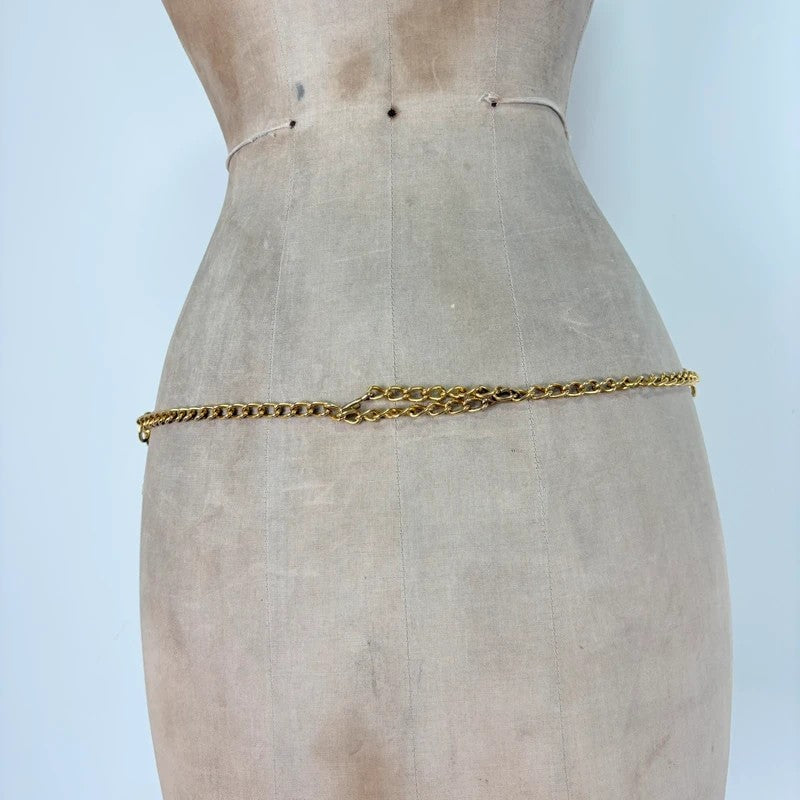 Gold metal chunky chain belt