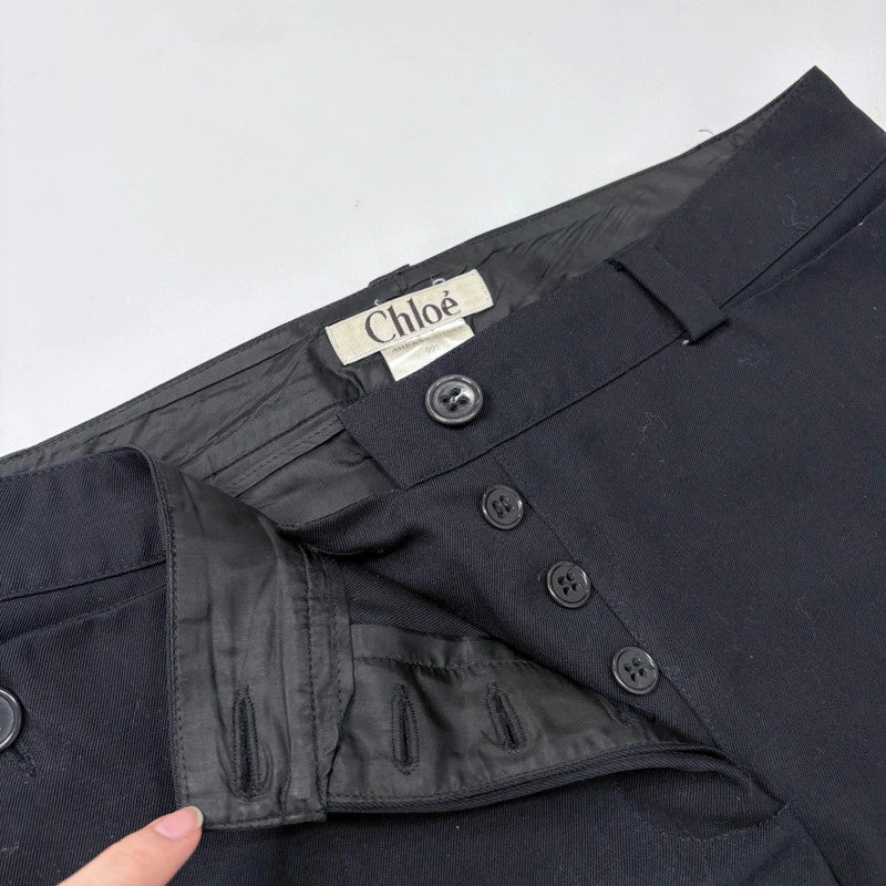 Black gothic regency style button up capri pants