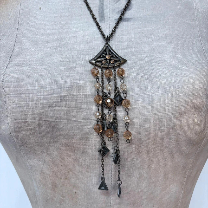 boho hanging bead necklace