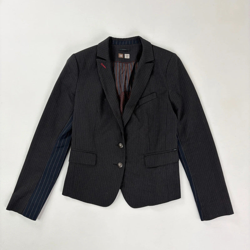 Boxy pinstripe utility blazer