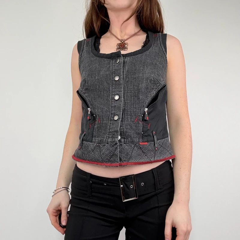 distressed structured utility vest